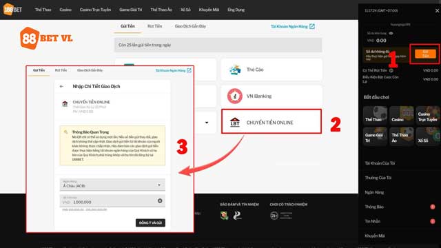 Nạp tiền 88bet - Chuyển Tiền Online